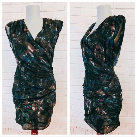 IRO Marty Poly Dress in Bleu - Picture 5 of 9